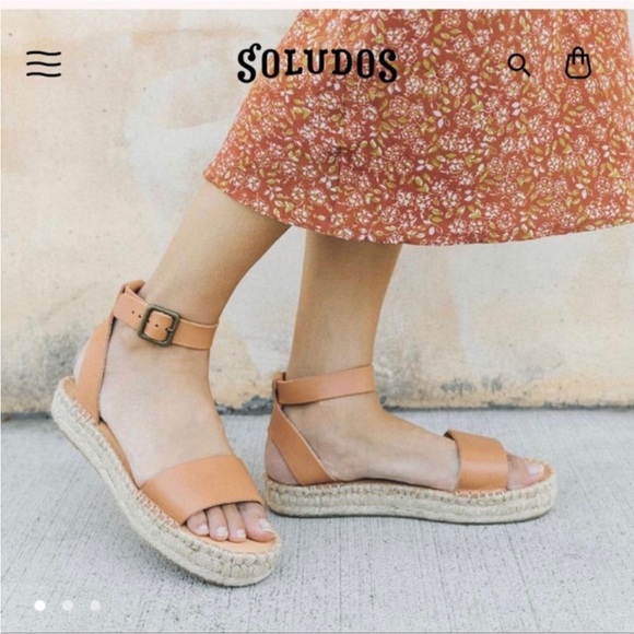 COPY - Soludos Cadiz Open Toe Platform Espadrille Sandals - size 6.5 - Picture 1 of 9